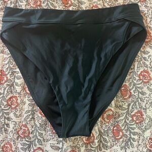 Madewell Black High Rise Crossover Bikini Bottom